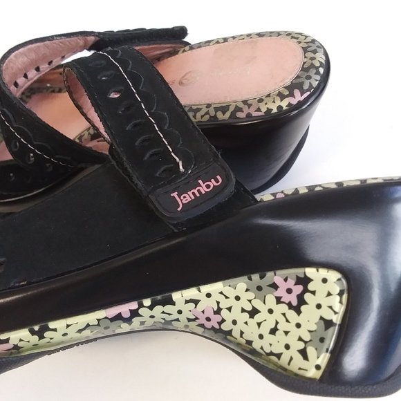 Jambu Touring Peep Toe Wedge Slip On Clogs Mules - Picture 6 of 15